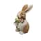 10.25&#x22; Brown Plush Easter Rabbit with Eggs &#x26; Bow Decorative Figurine